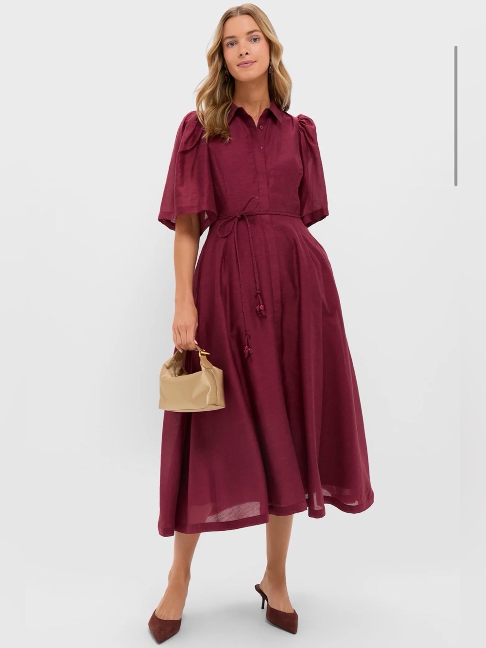 NWT Tuckernuck HYACINTH HOUSE Oxblood Cindy Midi Dress Size XL - Picture 2 of 10